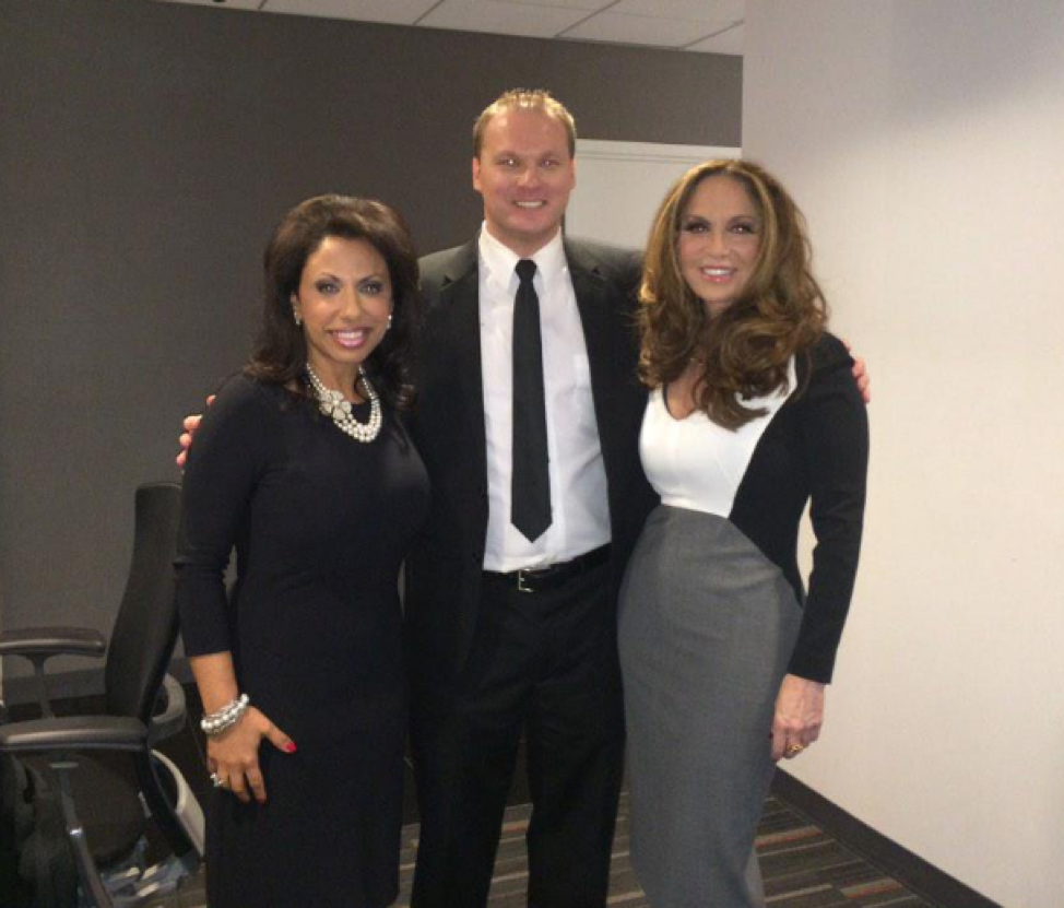 Brigitte Gabriel stands with Ryan Mauro, an analyst at the Clarion Project, and Pamela Geller, an anti-Muslim activist. The three appeared on Sean Hannity’s “Rise of Radical Islam” in 2015. 