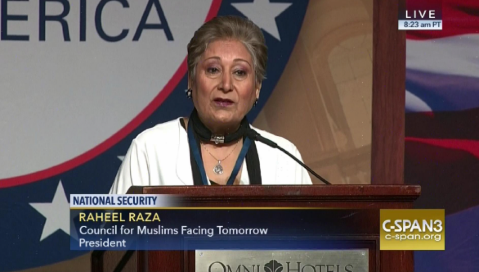 Canadian anti-Muslim activist, Raheel Raza, spoke at ACT’s 2016 national conference.