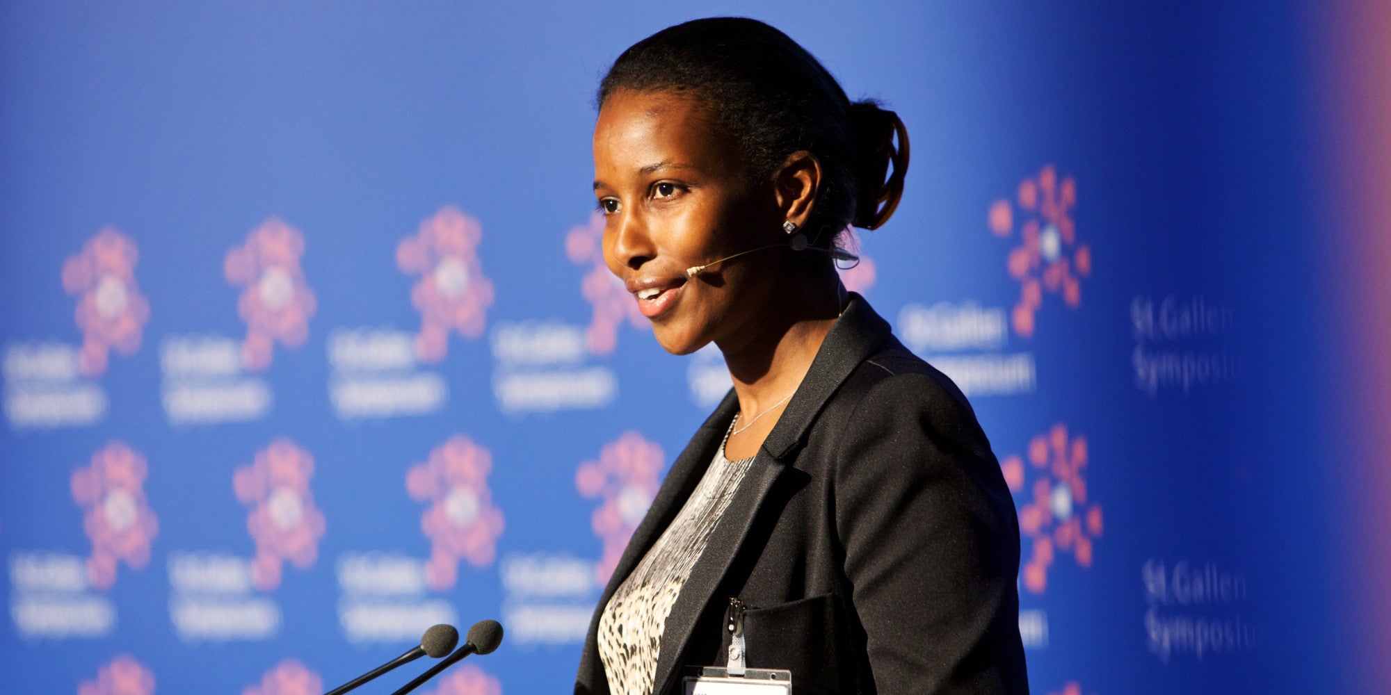 Ayaan Hirsi Ali, founder of AHA Foundation, speaks during the St. Gallen symposium in St. Gallen, Switzerland, on Thursday, May 12, 2011.