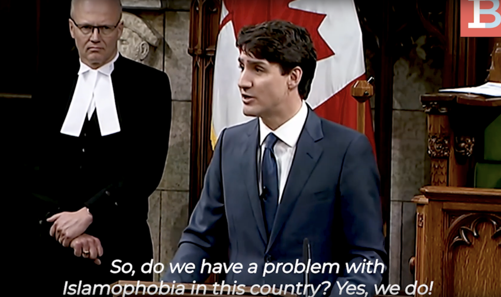 In this screengrab from video, Justin Trudeau, Prime Minister of Canada delivers a speech on Islamophobia, suggesting the country has a problem with rising anti- Muslim animus