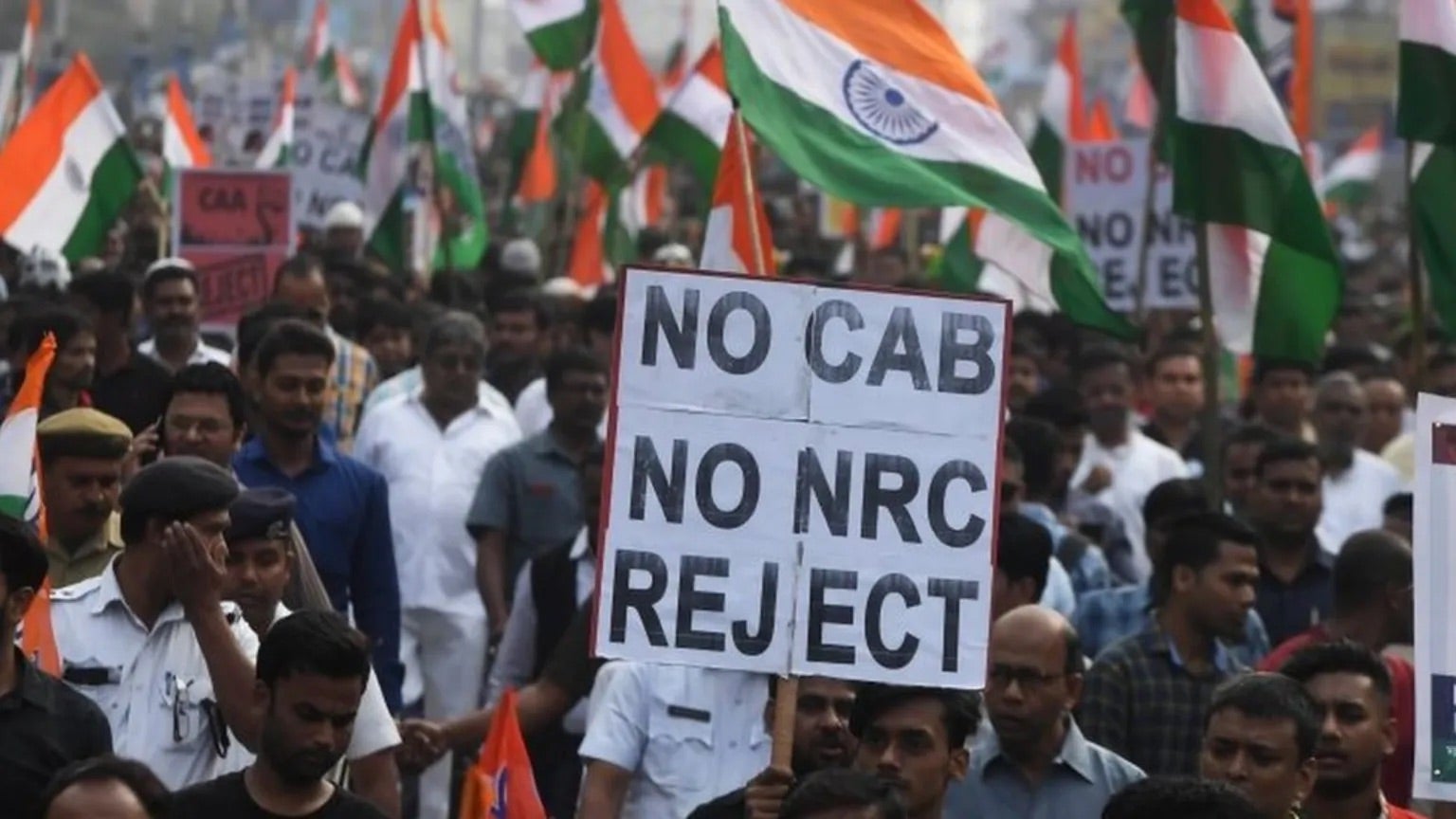 An Image of Protests across India against the new Indian Citizenship Law